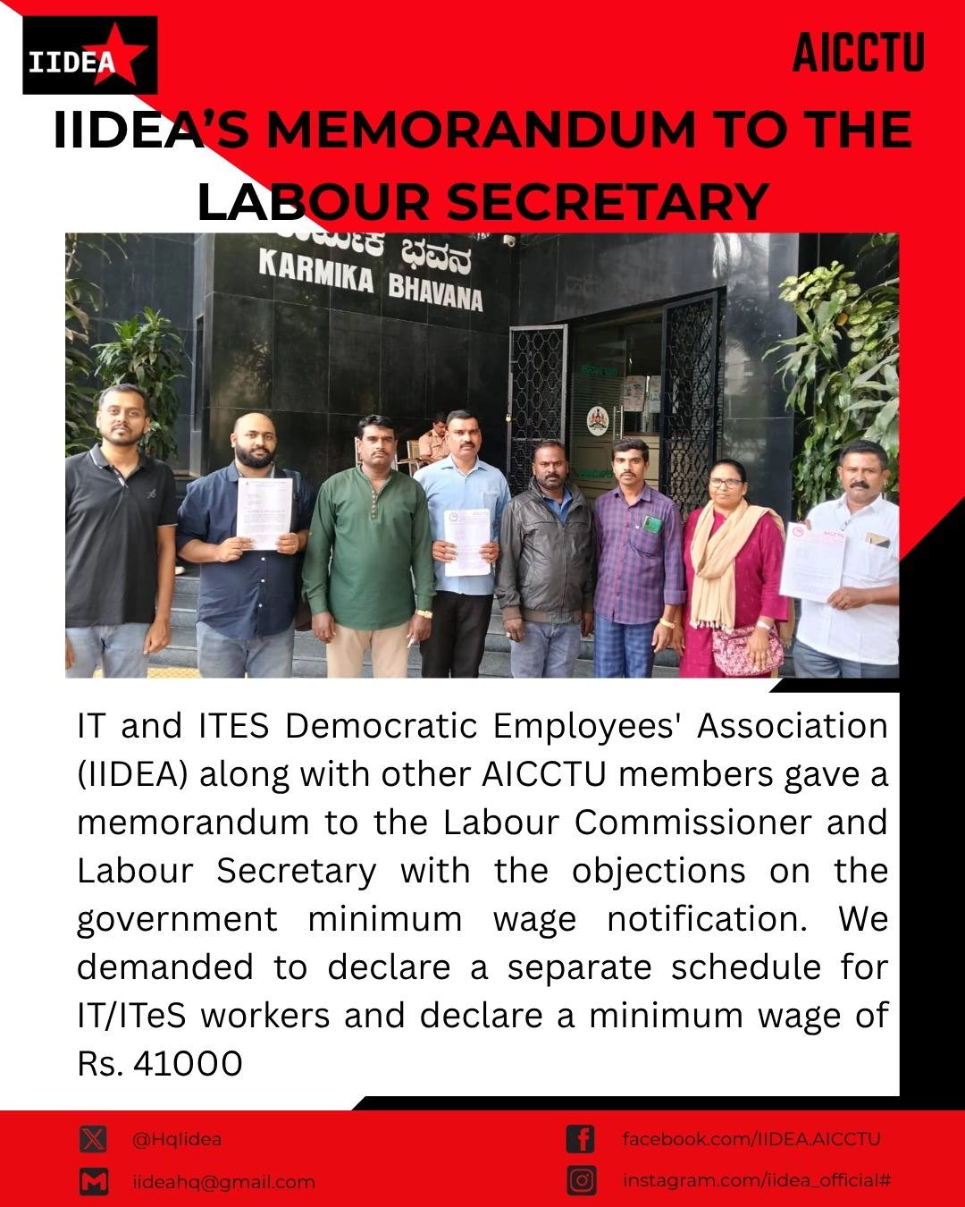 IIDEA'S MEMORANDUM TO THE LABOUR SECRETARY